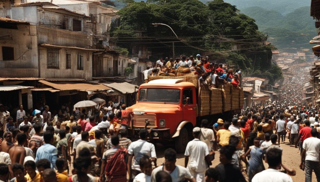 transporte de carga nos Ingleses do Rio Vermelho